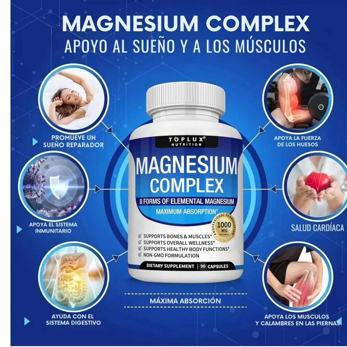 Magnesium Complex - 8 formas de magnesio en 1 (90 cápsulas)